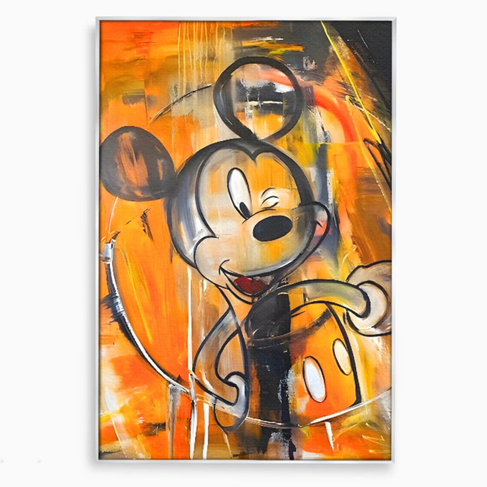 Tablou Canvas Premium, LuxCanva® C1024, Mickey Mouse Fericit, Culori, Mickey Mouse, Personaj Disney, Dormitor, Camera Copilului, Relaxare, Culori Vibrante