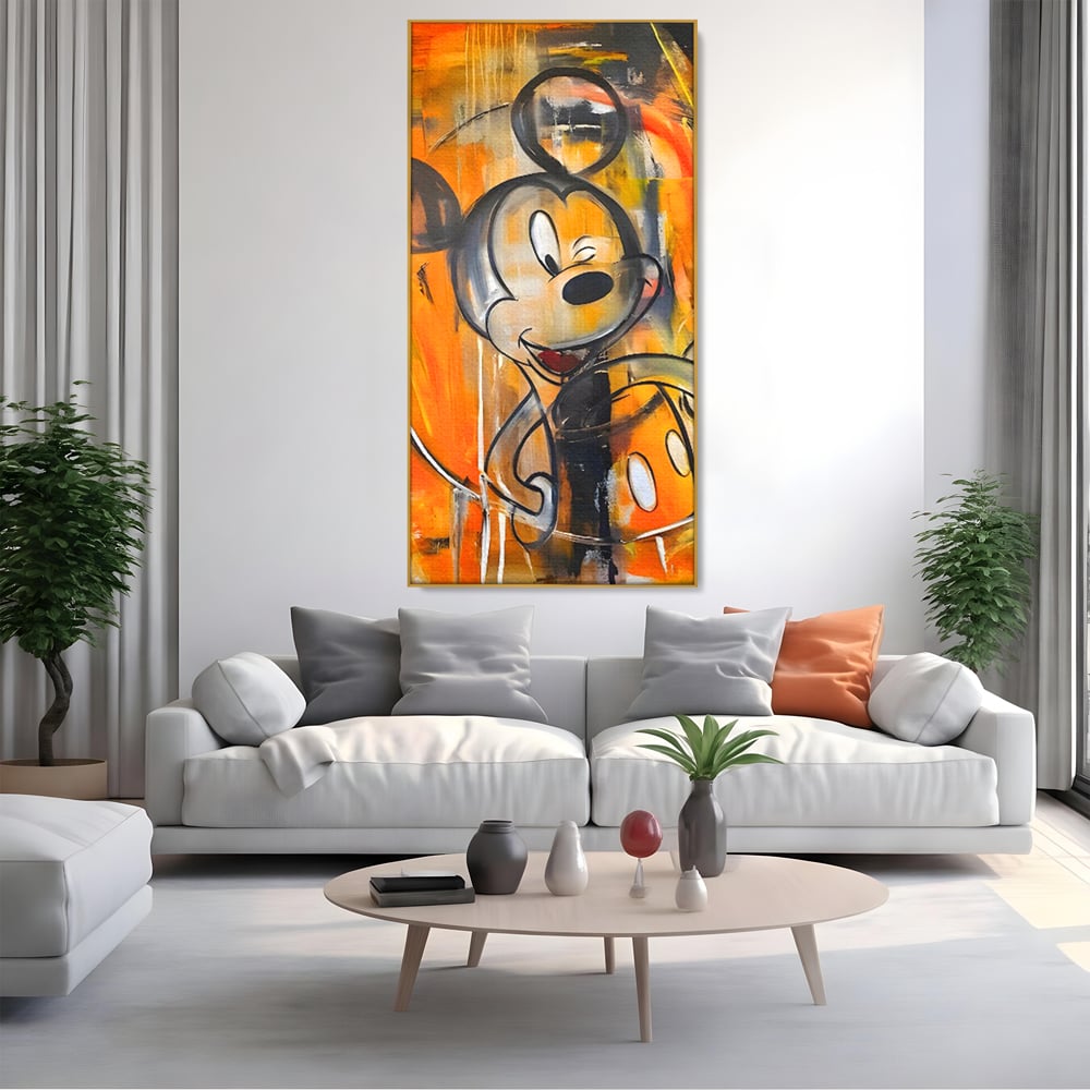 Tablou Canvas Premium, LuxCanva® C1024, Mickey Mouse Fericit, Culori, Mickey Mouse, Personaj Disney, Dormitor, Camera Copilului, Relaxare, Culori Vibrante