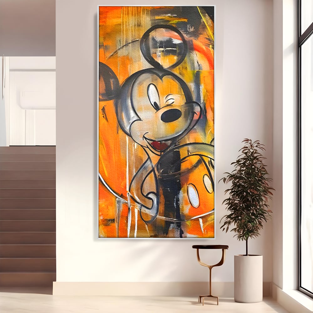 Tablou Canvas Premium, LuxCanva® C1024, Mickey Mouse Fericit, Culori, Mickey Mouse, Personaj Disney, Dormitor, Camera Copilului, Relaxare, Culori Vibrante