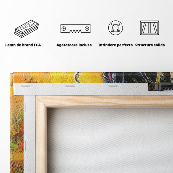 Tablou Canvas Premium LuxCanva® C1025, Muzician Stradal , Culori, Muzician, Saxofon, Dormitor, Camera Copilului, Relaxare, Culori Vibrante