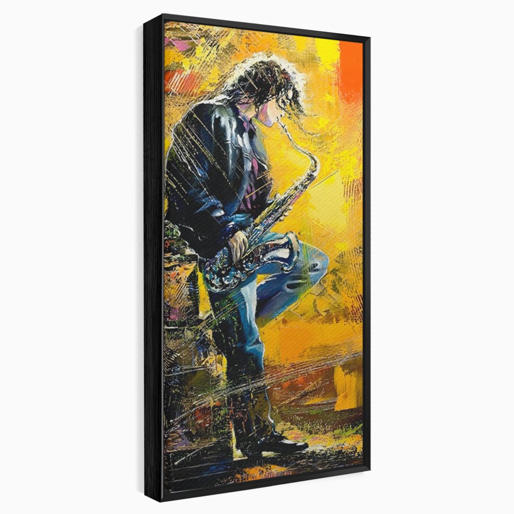 Tablou Canvas Premium LuxCanva® C1025, Muzician Stradal , Culori, Muzician, Saxofon, Dormitor, Camera Copilului, Relaxare, Culori Vibrante