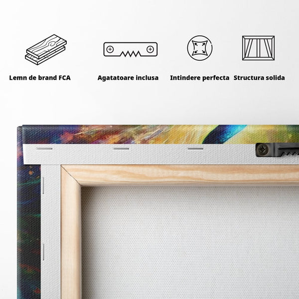 Tablou Canvas Premium LuxCanva® C1026, Paun Stralucitor , Culori, Pasari, Paun, Dormitor, Living, Relaxare, Culori Vibrante