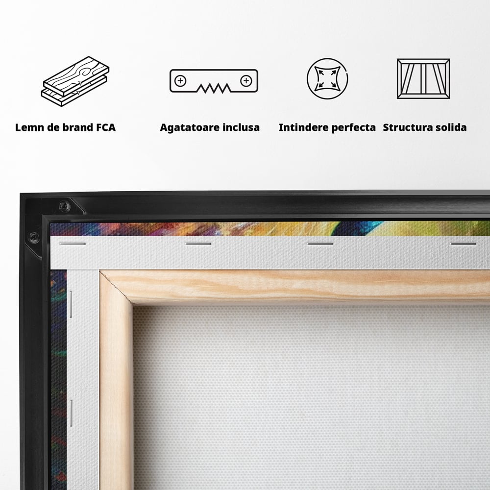 Tablou Canvas Premium LuxCanva® C1026, Paun Stralucitor , Culori, Pasari, Paun, Dormitor, Living, Relaxare, Culori Vibrante