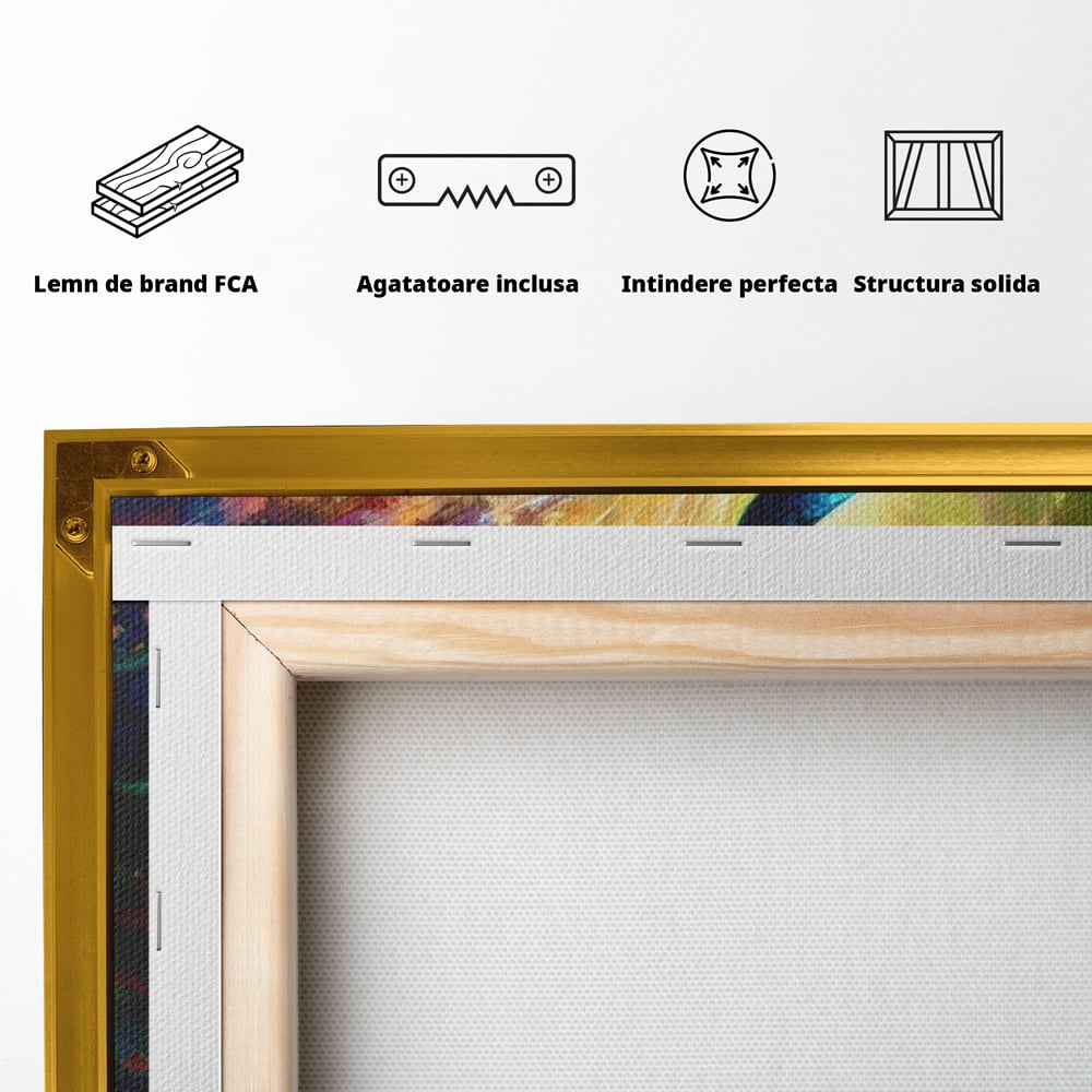 Tablou Canvas Premium LuxCanva® C1026, Paun Stralucitor , Culori, Pasari, Paun, Dormitor, Living, Relaxare, Culori Vibrante