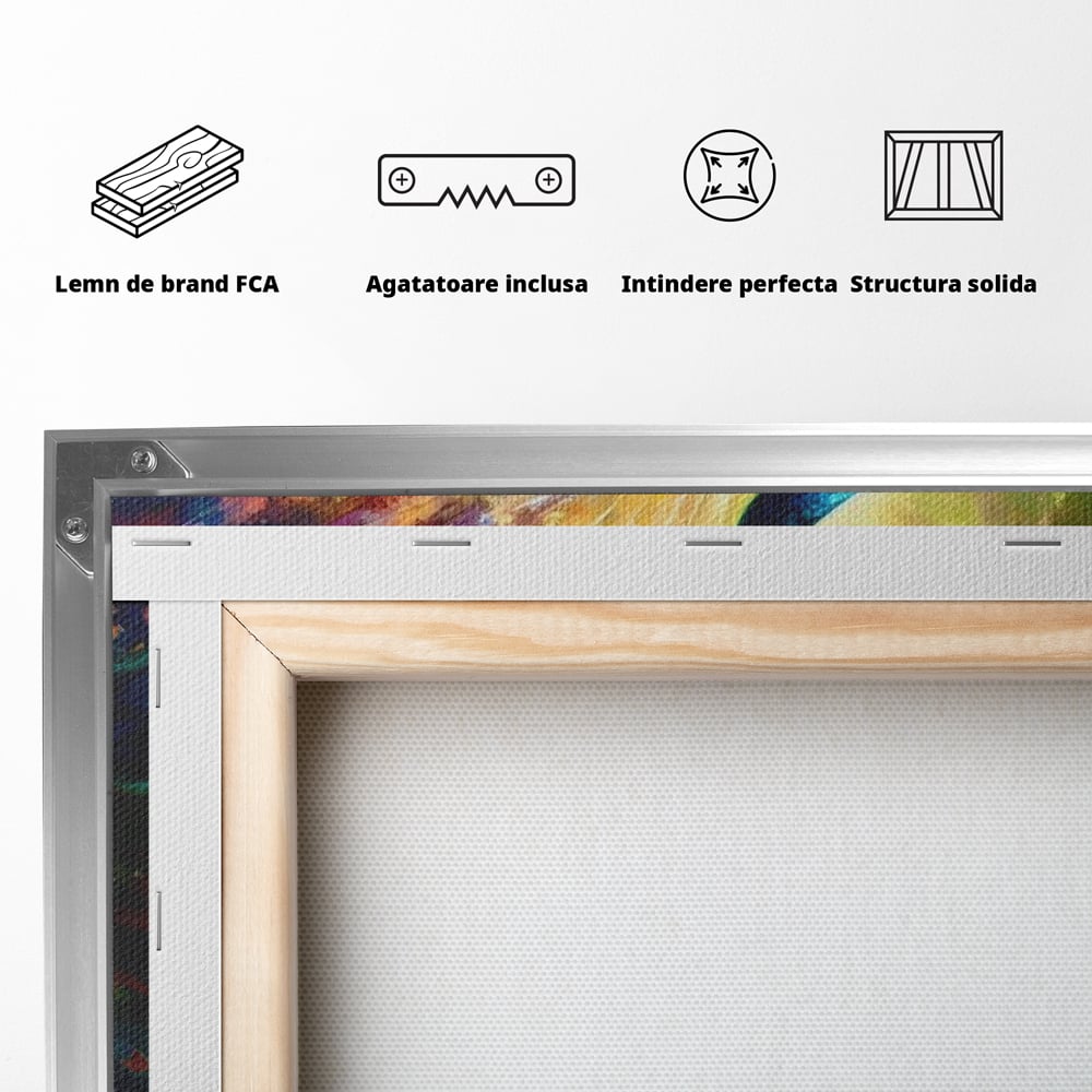 Tablou Canvas Premium LuxCanva® C1026, Paun Stralucitor , Culori, Pasari, Paun, Dormitor, Living, Relaxare, Culori Vibrante