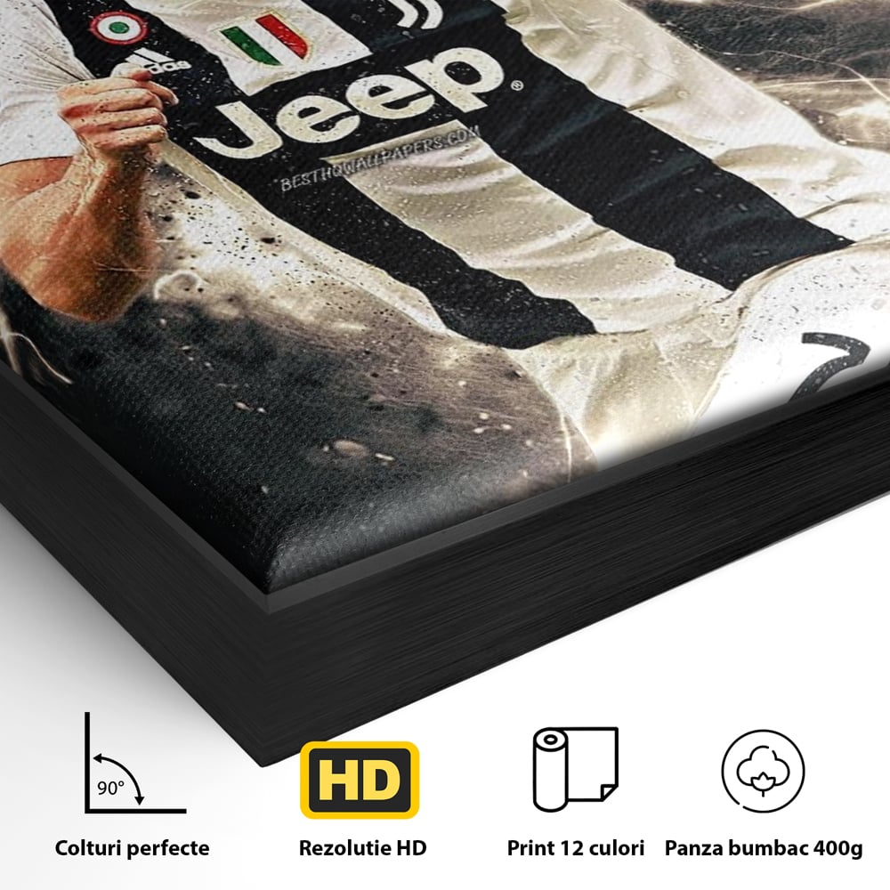 Tablou Canvas Premium LuxCanva® C1027, Cristiano Ronaldo ,  Culori, Cristiano, Fotbalist, Game Room, Camera Copilului, Relaxare, Culori Vibrante