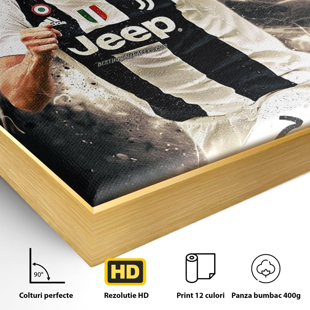 Tablou Canvas Premium LuxCanva® C1027, Cristiano Ronaldo ,  Culori, Cristiano, Fotbalist, Game Room, Camera Copilului, Relaxare, Culori Vibrante