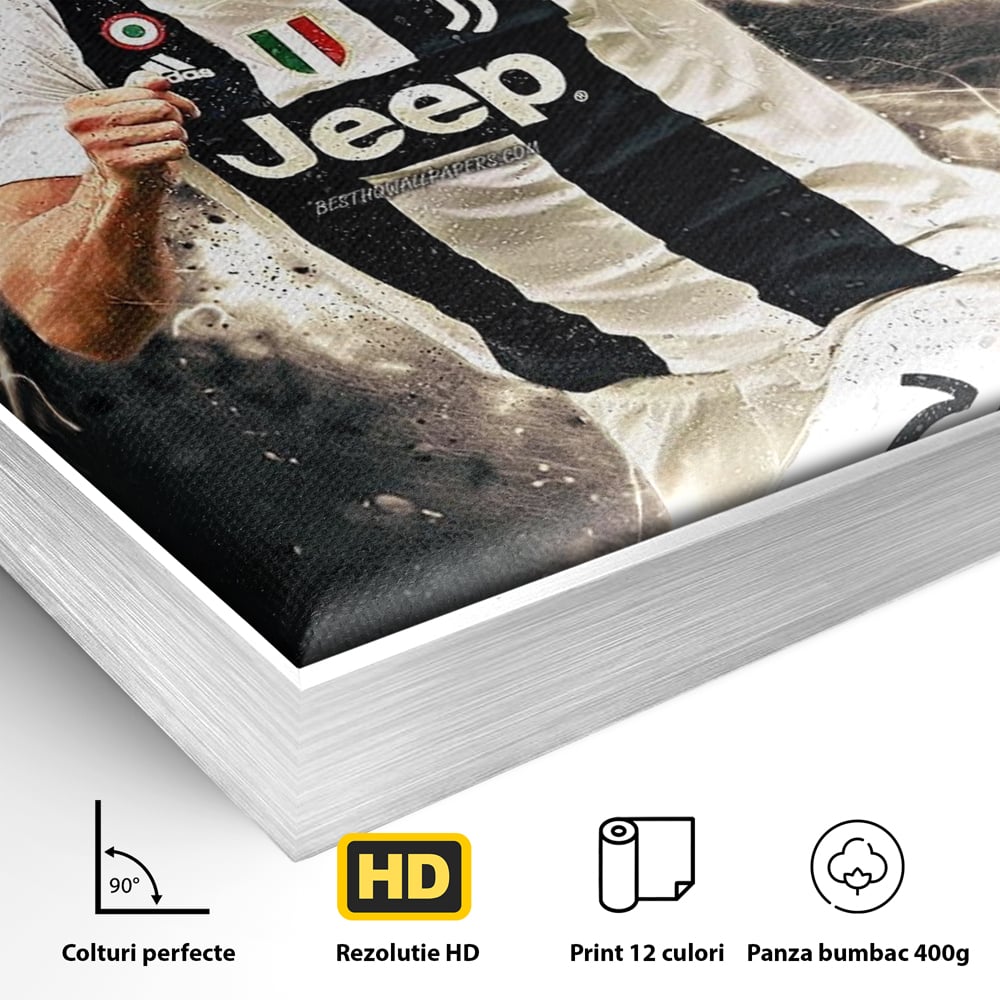 Tablou Canvas Premium LuxCanva® C1027, Cristiano Ronaldo ,  Culori, Cristiano, Fotbalist, Game Room, Camera Copilului, Relaxare, Culori Vibrante