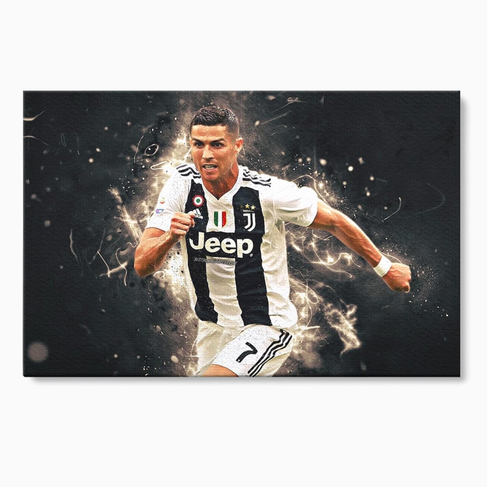 Tablou Canvas Premium LuxCanva® C1027, Cristiano Ronaldo ,  Culori, Cristiano, Fotbalist, Game Room, Camera Copilului, Relaxare, Culori Vibrante
