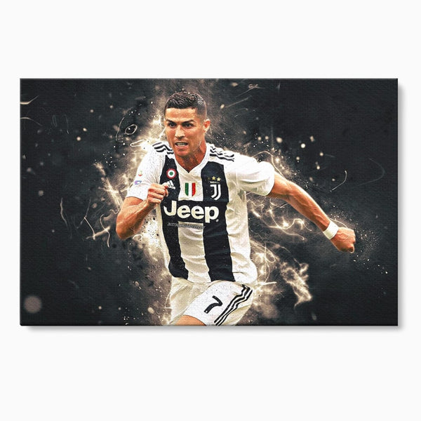 Tablou Canvas Premium LuxCanva® C1027, Cristiano Ronaldo ,  Culori, Cristiano, Fotbalist, Game Room, Camera Copilului, Relaxare, Culori Vibrante