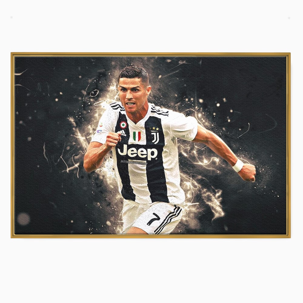 Tablou Canvas Premium LuxCanva® C1027, Cristiano Ronaldo ,  Culori, Cristiano, Fotbalist, Game Room, Camera Copilului, Relaxare, Culori Vibrante