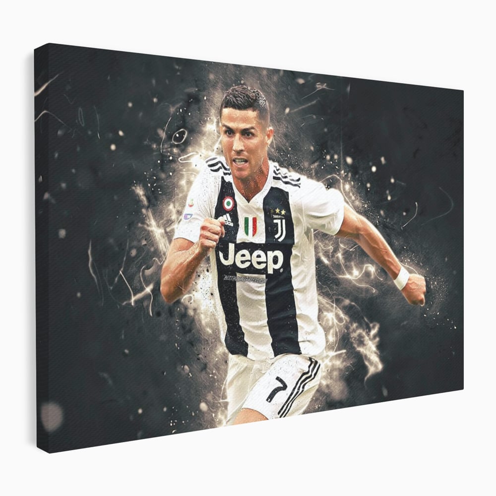 Tablou Canvas Premium LuxCanva® C1027, Cristiano Ronaldo ,  Culori, Cristiano, Fotbalist, Game Room, Camera Copilului, Relaxare, Culori Vibrante