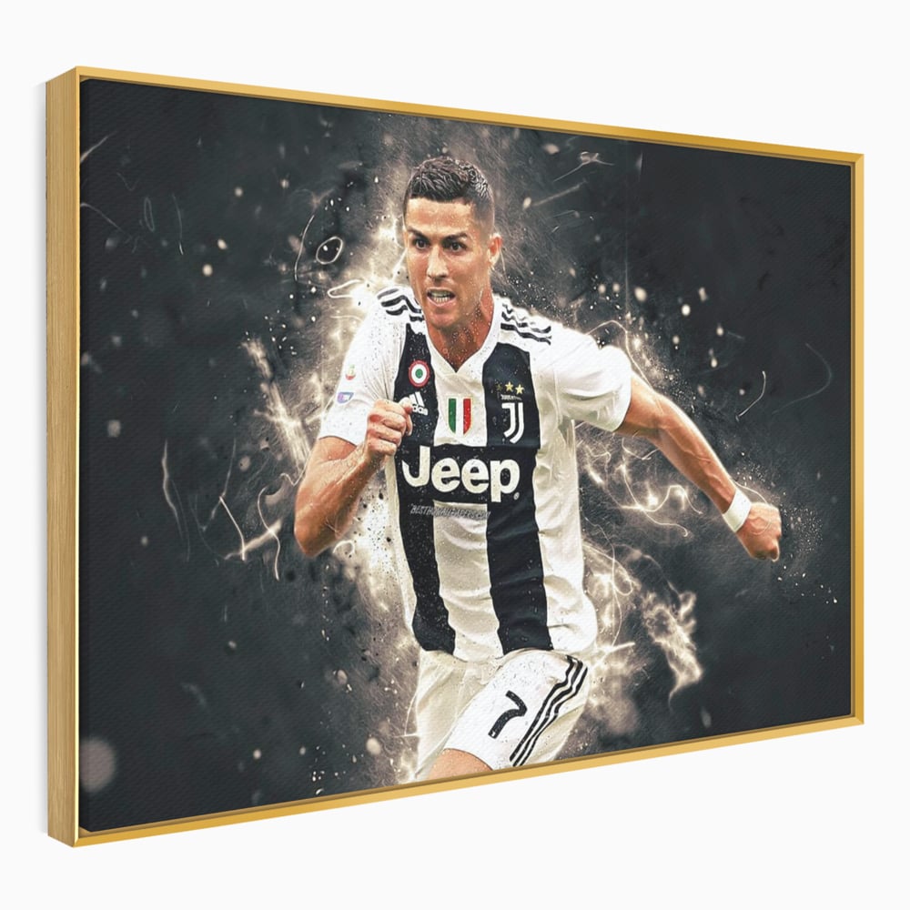 Tablou Canvas Premium LuxCanva® C1027, Cristiano Ronaldo ,  Culori, Cristiano, Fotbalist, Game Room, Camera Copilului, Relaxare, Culori Vibrante