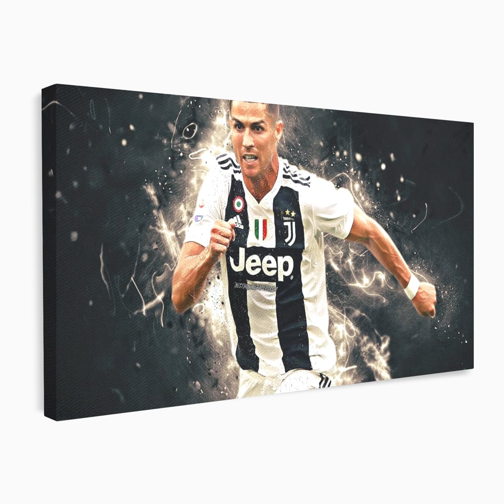 Tablou Canvas Premium LuxCanva® C1027, Cristiano Ronaldo ,  Culori, Cristiano, Fotbalist, Game Room, Camera Copilului, Relaxare, Culori Vibrante