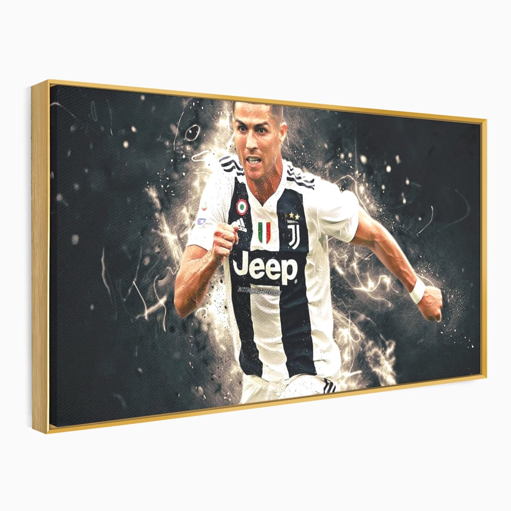 Tablou Canvas Premium LuxCanva® C1027, Cristiano Ronaldo ,  Culori, Cristiano, Fotbalist, Game Room, Camera Copilului, Relaxare, Culori Vibrante