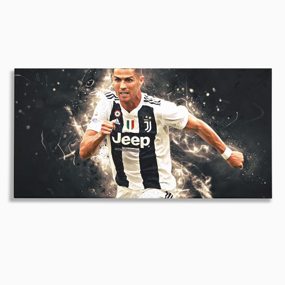 Tablou Canvas Premium LuxCanva® C1027, Cristiano Ronaldo ,  Culori, Cristiano, Fotbalist, Game Room, Camera Copilului, Relaxare, Culori Vibrante