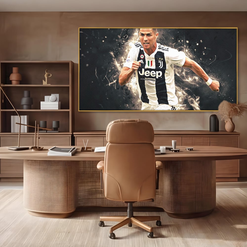 Tablou Canvas Premium LuxCanva® C1027, Cristiano Ronaldo ,  Culori, Cristiano, Fotbalist, Game Room, Camera Copilului, Relaxare, Culori Vibrante