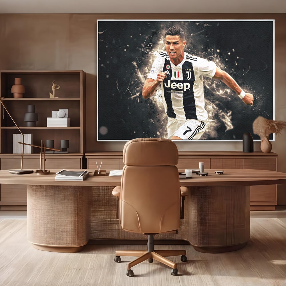 Tablou Canvas Premium LuxCanva® C1027, Cristiano Ronaldo ,  Culori, Cristiano, Fotbalist, Game Room, Camera Copilului, Relaxare, Culori Vibrante