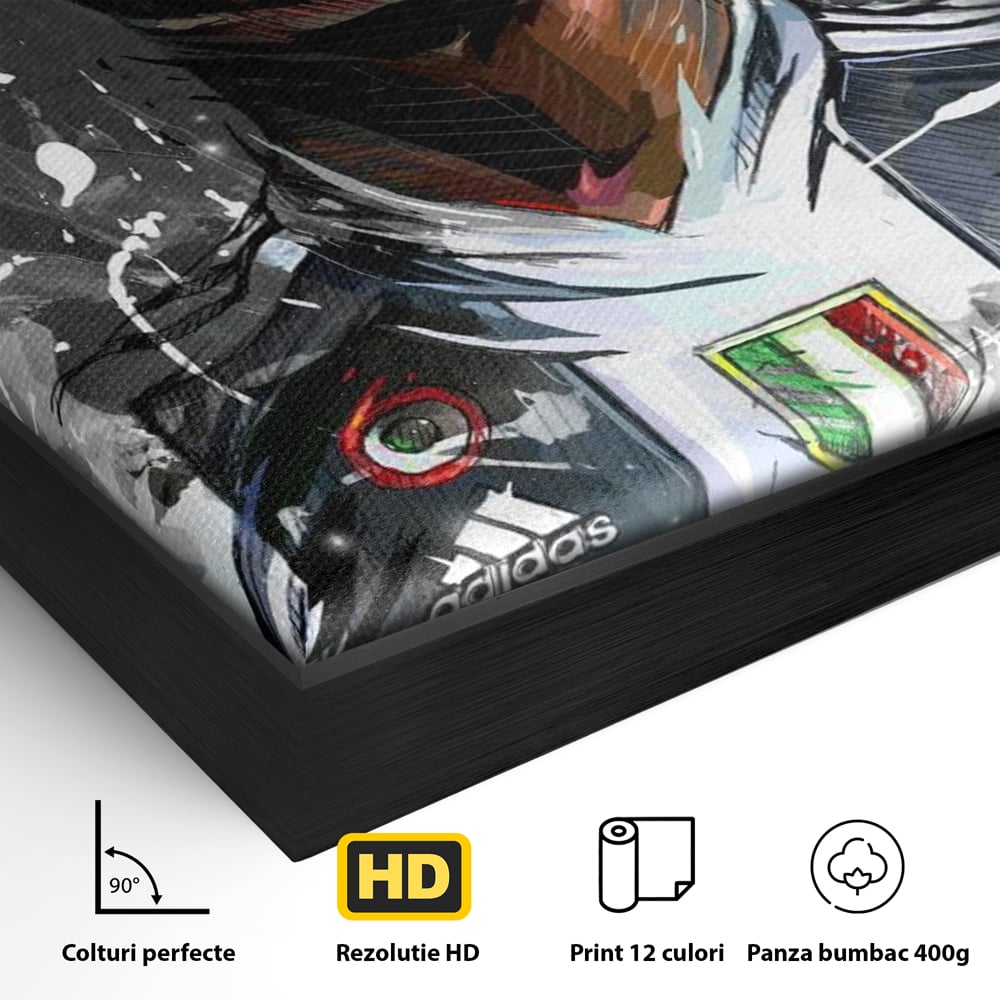 Tablou Canvas Premium LuxCanva® C1028, Cristiano Ronaldo ,  Culori, Cristiano, Fotbalist, Juventus Torino, Game Room, Camera Copilului, Relaxare, Culori Vibrante