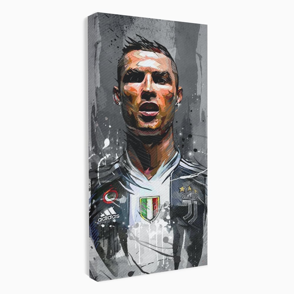 Tablou Canvas Premium LuxCanva® C1028, Cristiano Ronaldo ,  Culori, Cristiano, Fotbalist, Juventus Torino, Game Room, Camera Copilului, Relaxare, Culori Vibrante