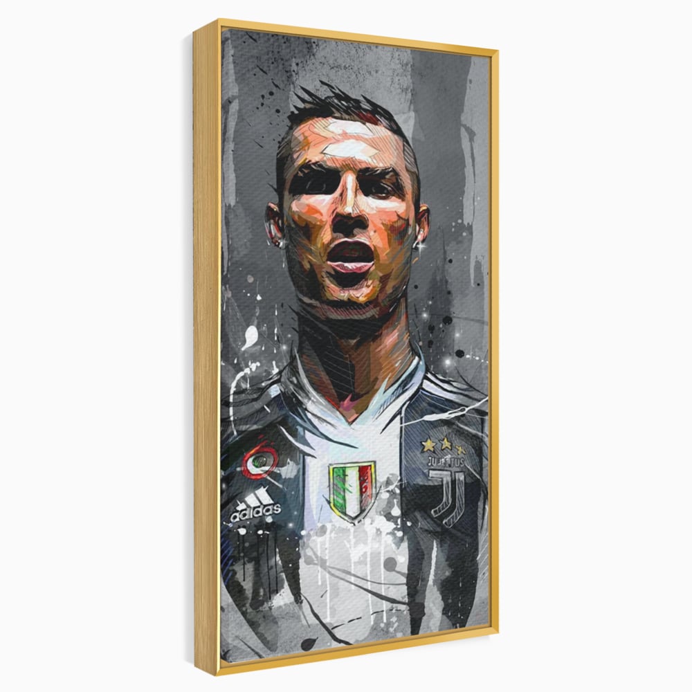 Tablou Canvas Premium LuxCanva® C1028, Cristiano Ronaldo ,  Culori, Cristiano, Fotbalist, Juventus Torino, Game Room, Camera Copilului, Relaxare, Culori Vibrante