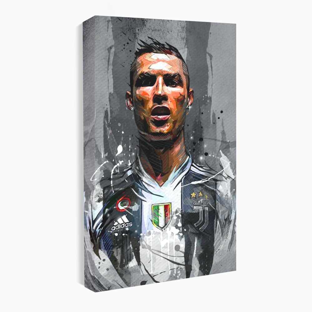 Tablou Canvas Premium LuxCanva® C1028, Cristiano Ronaldo ,  Culori, Cristiano, Fotbalist, Juventus Torino, Game Room, Camera Copilului, Relaxare, Culori Vibrante