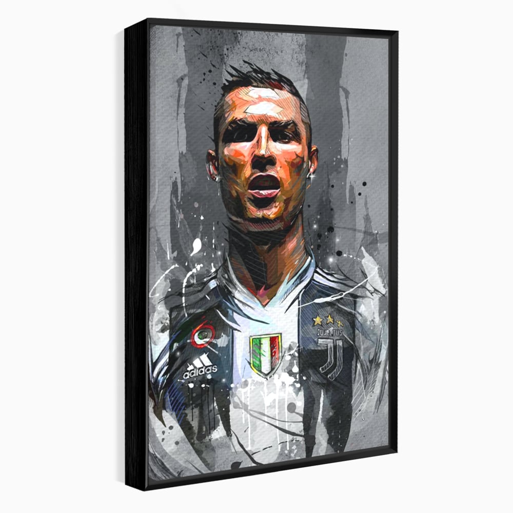 Tablou Canvas Premium LuxCanva® C1028, Cristiano Ronaldo ,  Culori, Cristiano, Fotbalist, Juventus Torino, Game Room, Camera Copilului, Relaxare, Culori Vibrante