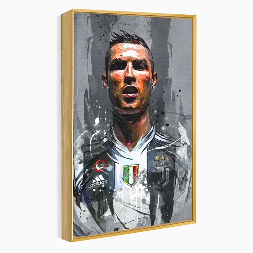 Tablou Canvas Premium LuxCanva® C1028, Cristiano Ronaldo ,  Culori, Cristiano, Fotbalist, Juventus Torino, Game Room, Camera Copilului, Relaxare, Culori Vibrante