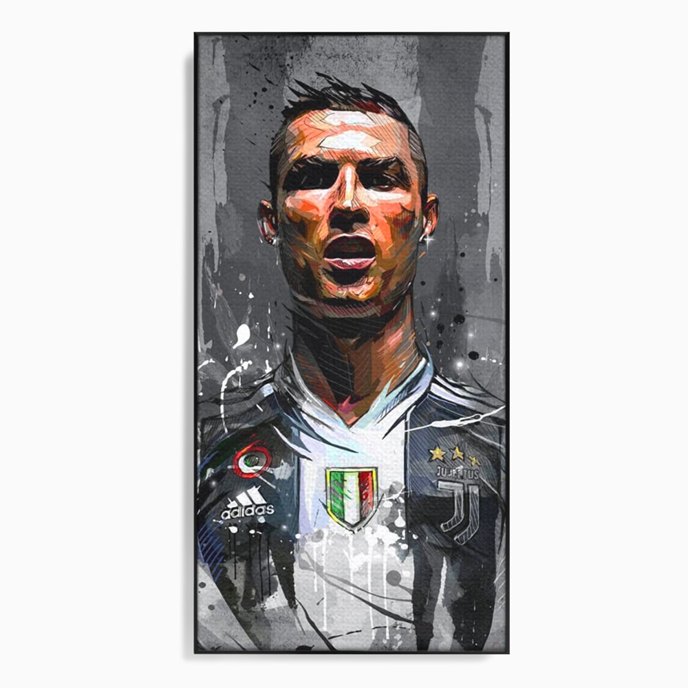Tablou Canvas Premium LuxCanva® C1028, Cristiano Ronaldo ,  Culori, Cristiano, Fotbalist, Juventus Torino, Game Room, Camera Copilului, Relaxare, Culori Vibrante