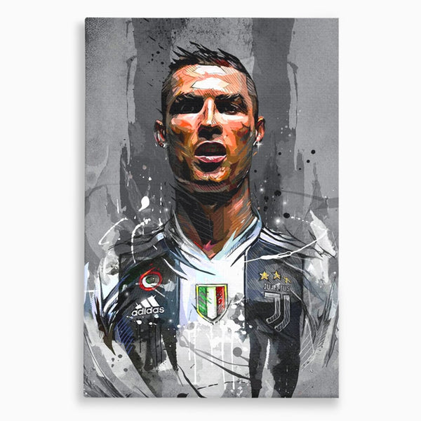 Tablou Canvas Premium LuxCanva® C1028, Cristiano Ronaldo ,  Culori, Cristiano, Fotbalist, Juventus Torino, Game Room, Camera Copilului, Relaxare, Culori Vibrante