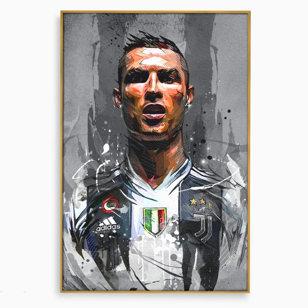 Tablou Canvas Premium LuxCanva® C1028, Cristiano Ronaldo ,  Culori, Cristiano, Fotbalist, Juventus Torino, Game Room, Camera Copilului, Relaxare, Culori Vibrante