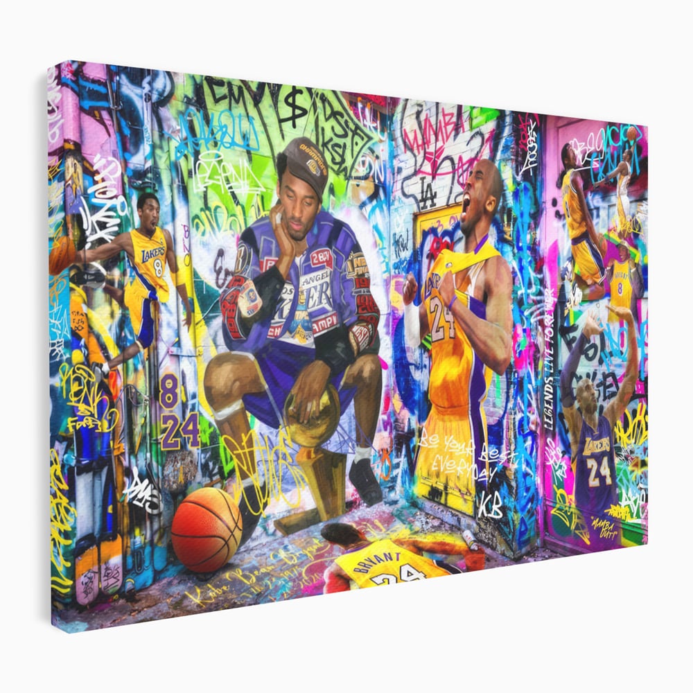 Tablou Canvas Premium LuxCanva® C1029, Kobe Bryant , Culori, Kobe Bryant, Basketbalist, Lakers, Game Room, Camera Copilului, Relaxare, Culori Vibrante