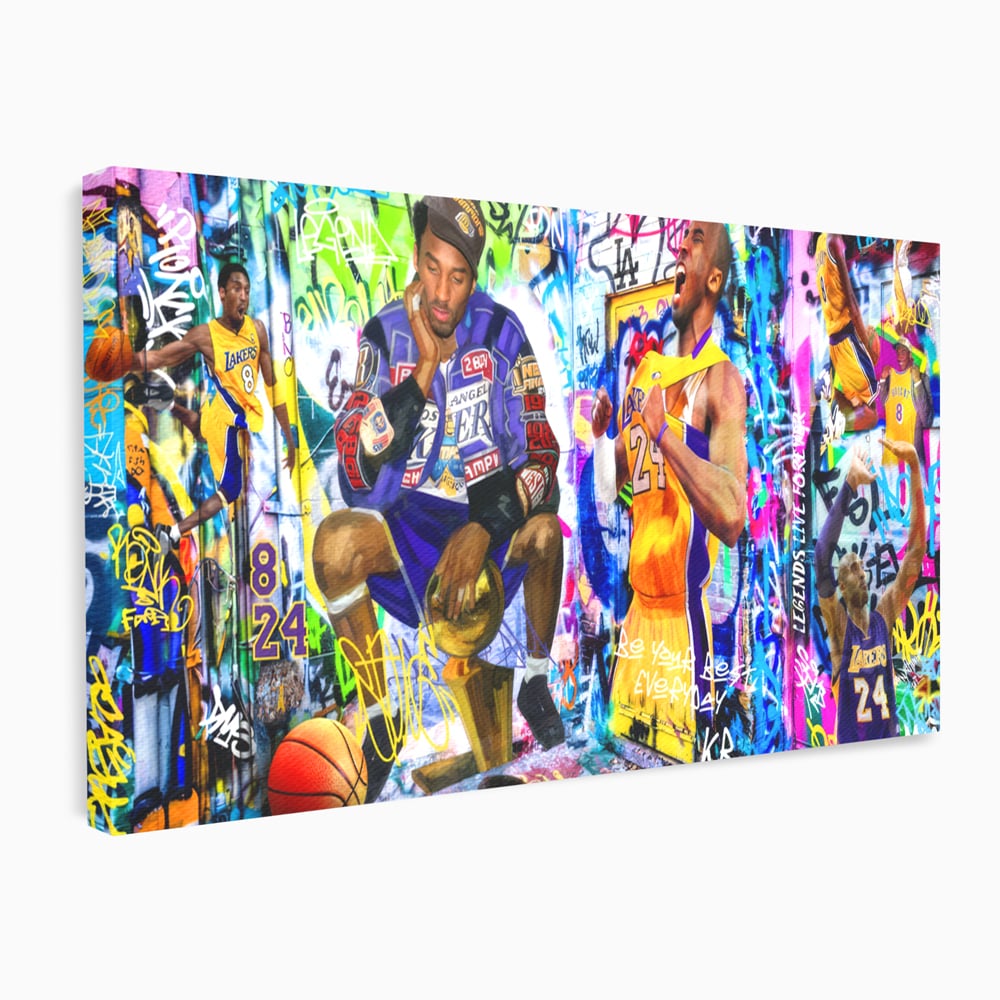 Tablou Canvas Premium LuxCanva® C1029, Kobe Bryant , Culori, Kobe Bryant, Basketbalist, Lakers, Game Room, Camera Copilului, Relaxare, Culori Vibrante
