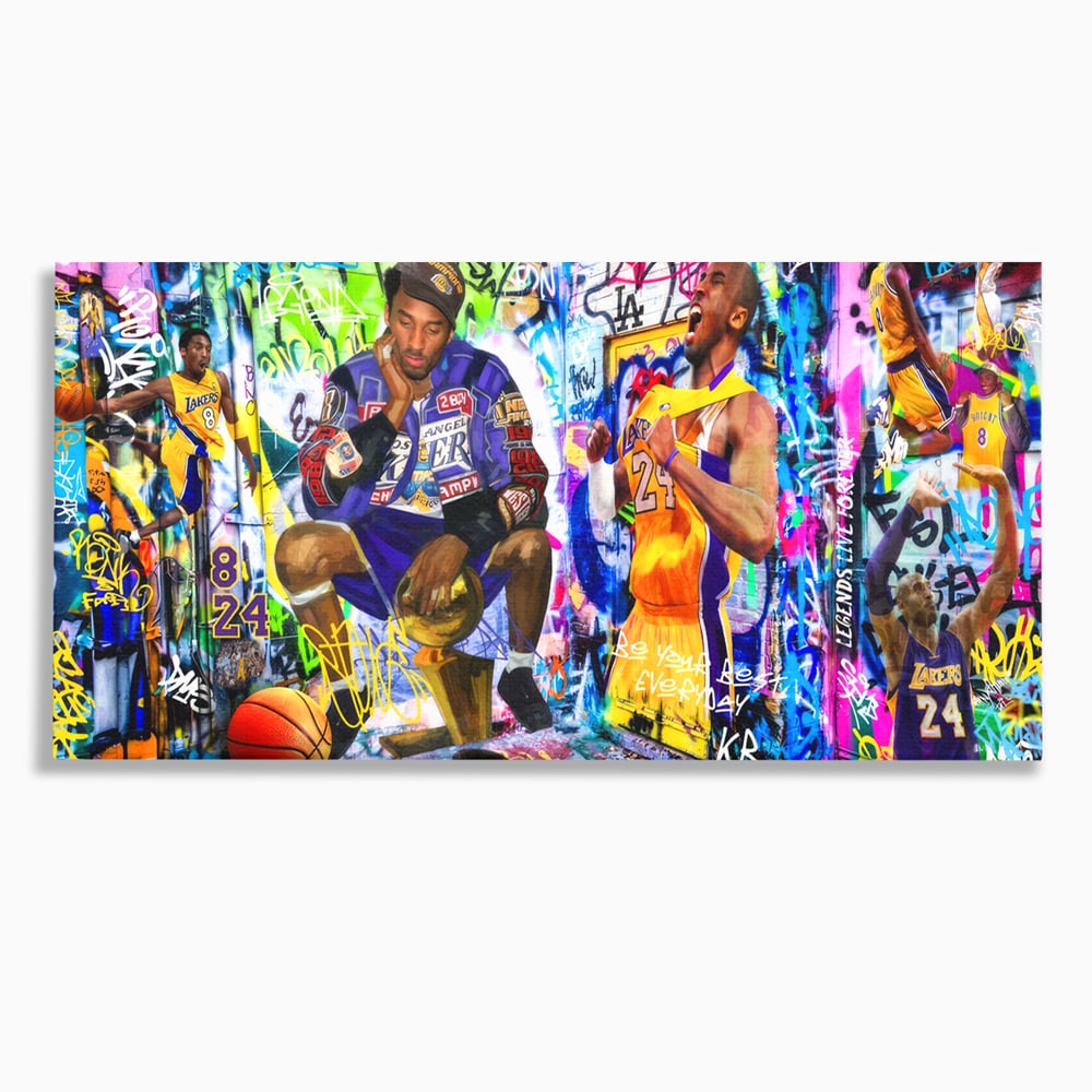 Tablou Canvas Premium LuxCanva® C1029, Kobe Bryant , Culori, Kobe Bryant, Basketbalist, Lakers, Game Room, Camera Copilului, Relaxare, Culori Vibrante
