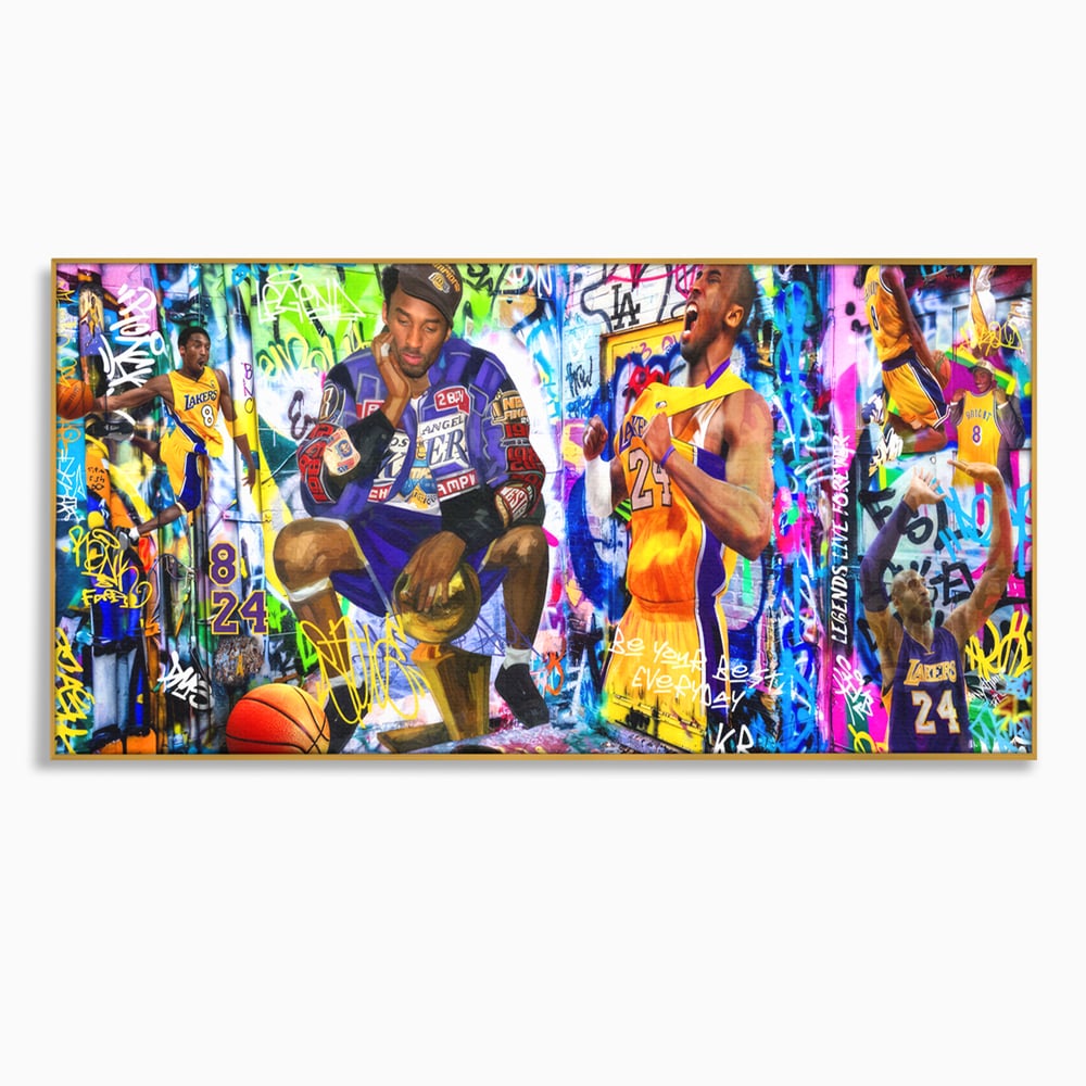 Tablou Canvas Premium LuxCanva® C1029, Kobe Bryant , Culori, Kobe Bryant, Basketbalist, Lakers, Game Room, Camera Copilului, Relaxare, Culori Vibrante