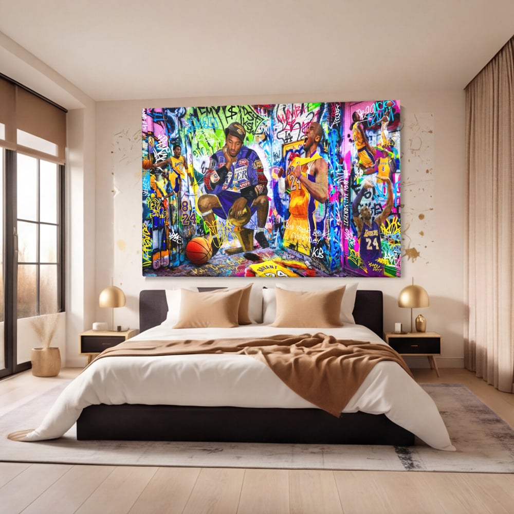 Tablou Canvas Premium LuxCanva® C1029, Kobe Bryant , Culori, Kobe Bryant, Basketbalist, Lakers, Game Room, Camera Copilului, Relaxare, Culori Vibrante