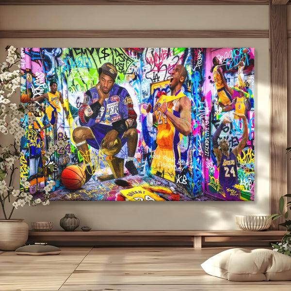 Tablou Canvas Premium LuxCanva® C1029, Kobe Bryant , Culori, Kobe Bryant, Basketbalist, Lakers, Game Room, Camera Copilului, Relaxare, Culori Vibrante