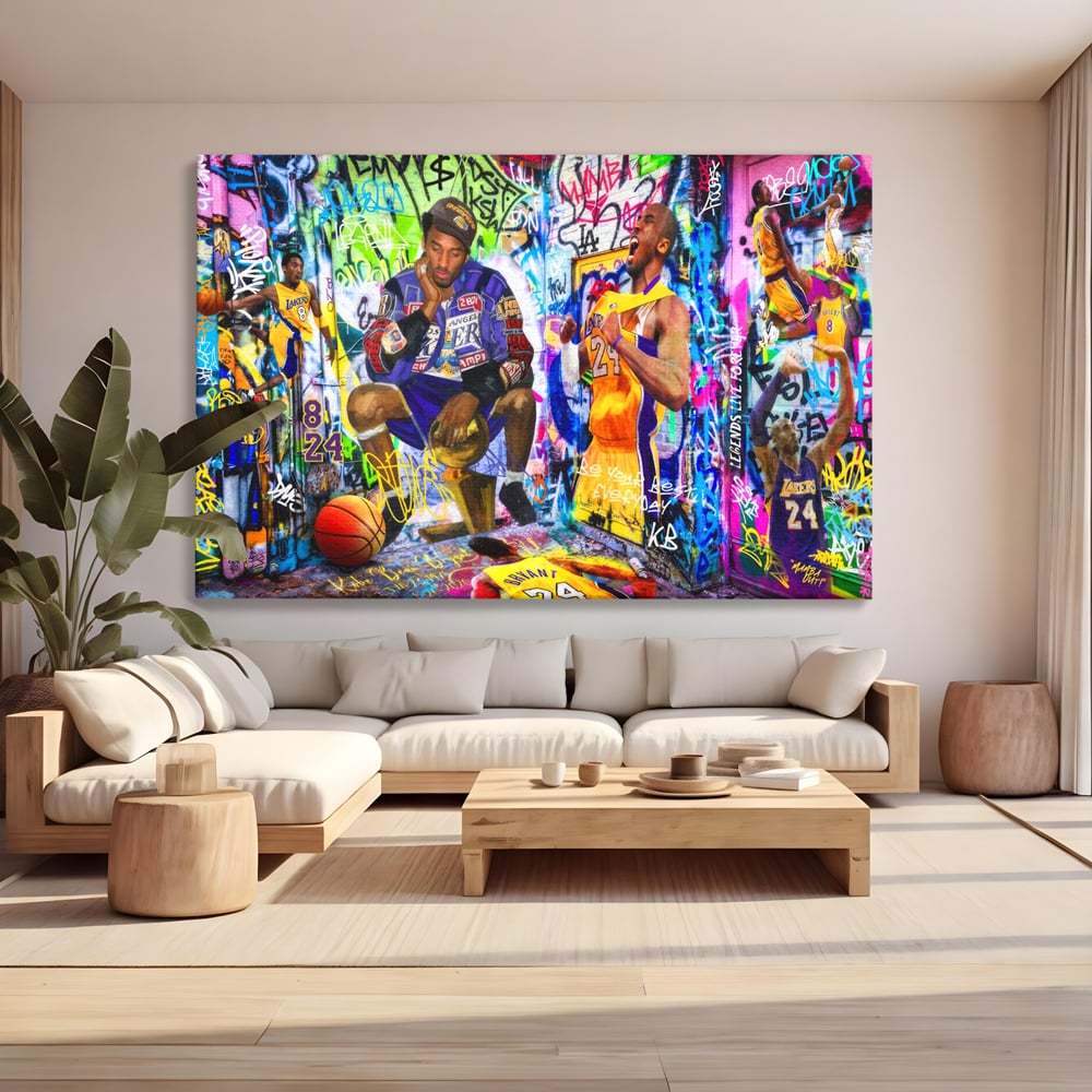 Tablou Canvas Premium LuxCanva® C1029, Kobe Bryant , Culori, Kobe Bryant, Basketbalist, Lakers, Game Room, Camera Copilului, Relaxare, Culori Vibrante