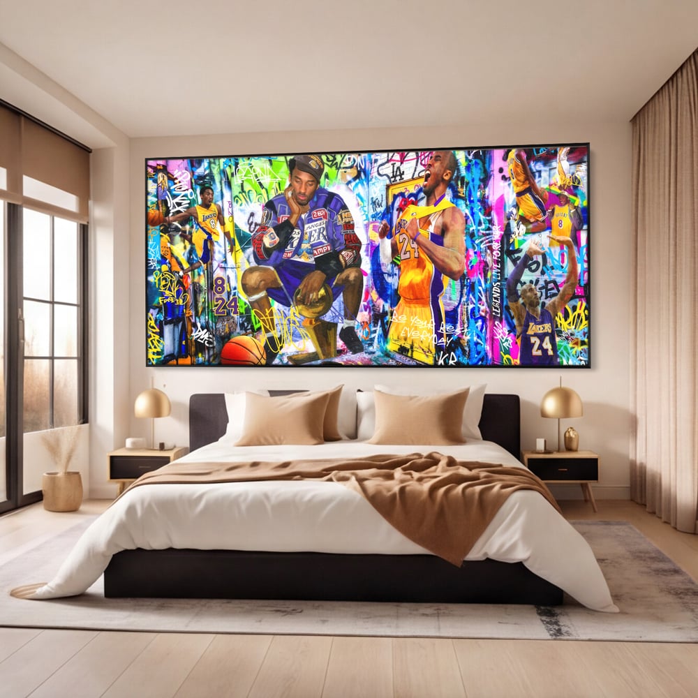 Tablou Canvas Premium LuxCanva® C1029, Kobe Bryant , Culori, Kobe Bryant, Basketbalist, Lakers, Game Room, Camera Copilului, Relaxare, Culori Vibrante