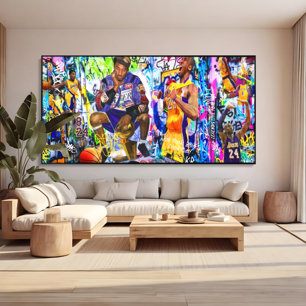 Tablou Canvas Premium LuxCanva® C1029, Kobe Bryant , Culori, Kobe Bryant, Basketbalist, Lakers, Game Room, Camera Copilului, Relaxare, Culori Vibrante
