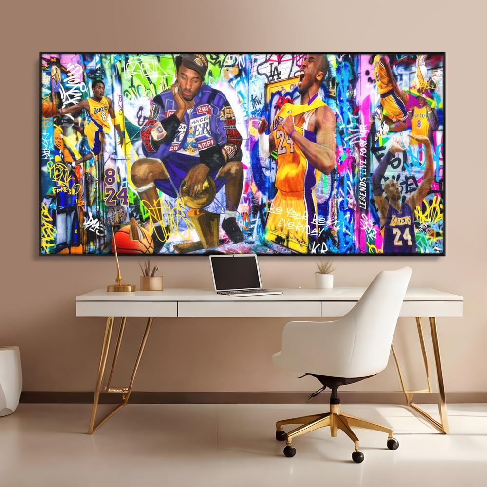 Tablou Canvas Premium LuxCanva® C1029, Kobe Bryant , Culori, Kobe Bryant, Basketbalist, Lakers, Game Room, Camera Copilului, Relaxare, Culori Vibrante