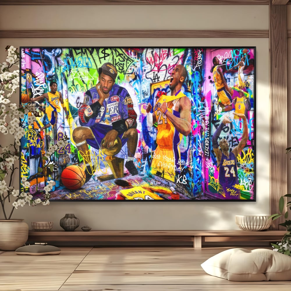 Tablou Canvas Premium LuxCanva® C1029, Kobe Bryant , Culori, Kobe Bryant, Basketbalist, Lakers, Game Room, Camera Copilului, Relaxare, Culori Vibrante