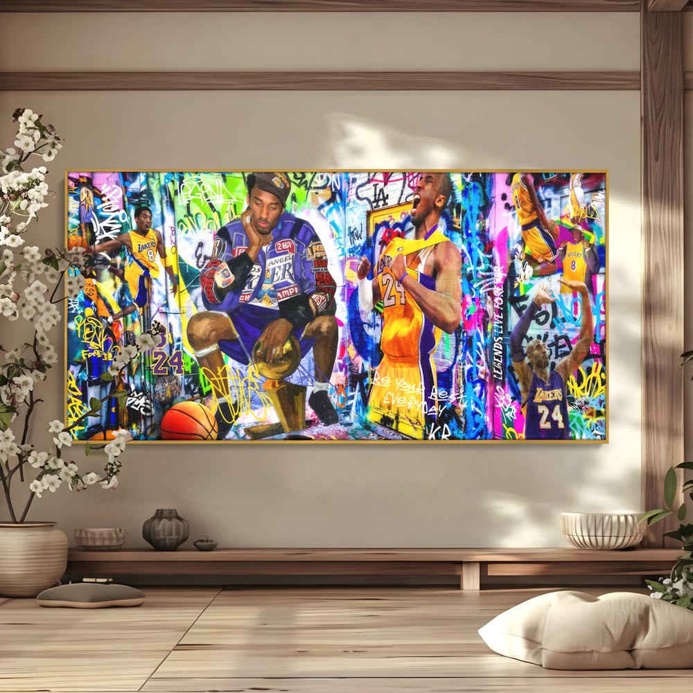 Tablou Canvas Premium LuxCanva® C1029, Kobe Bryant , Culori, Kobe Bryant, Basketbalist, Lakers, Game Room, Camera Copilului, Relaxare, Culori Vibrante