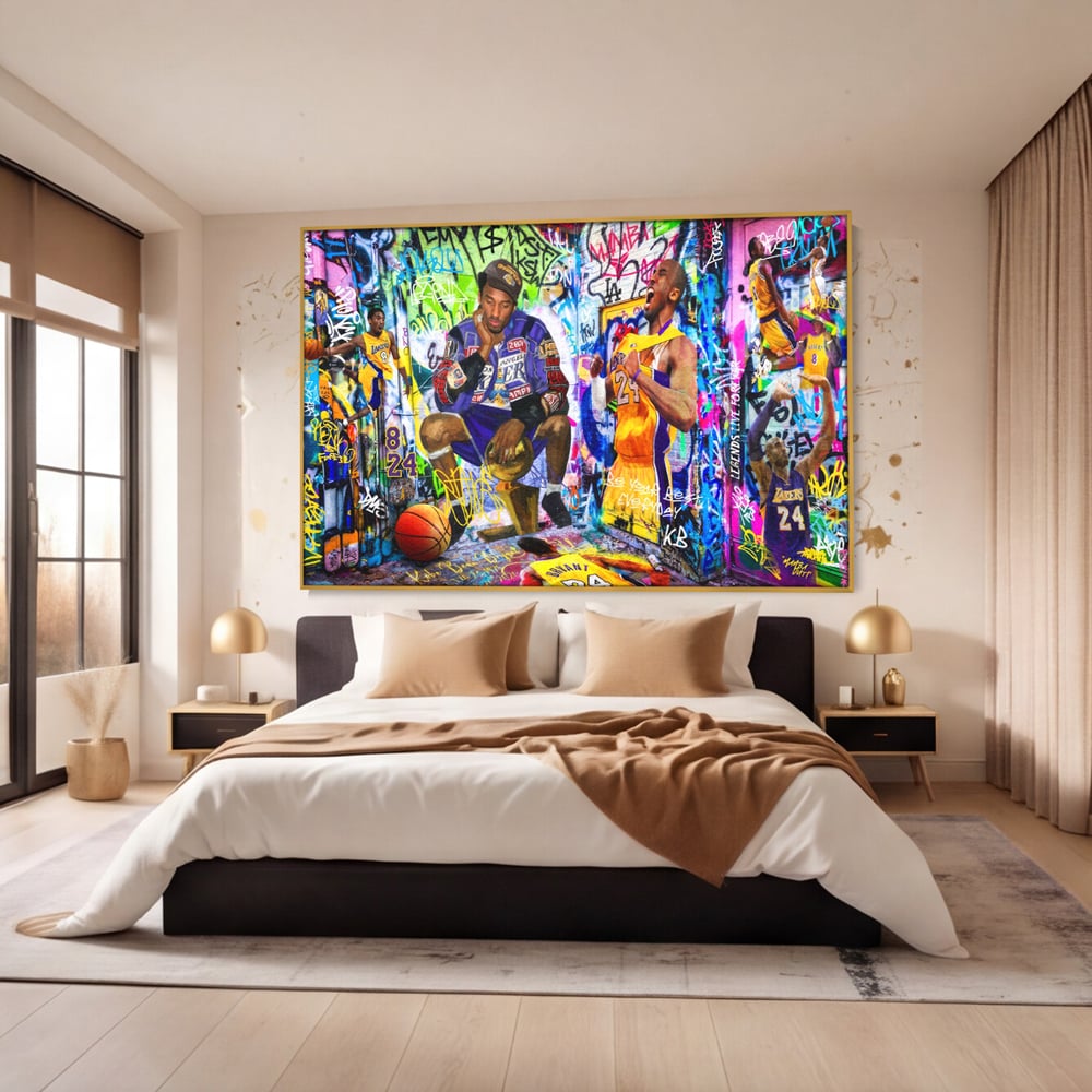 Tablou Canvas Premium LuxCanva® C1029, Kobe Bryant , Culori, Kobe Bryant, Basketbalist, Lakers, Game Room, Camera Copilului, Relaxare, Culori Vibrante