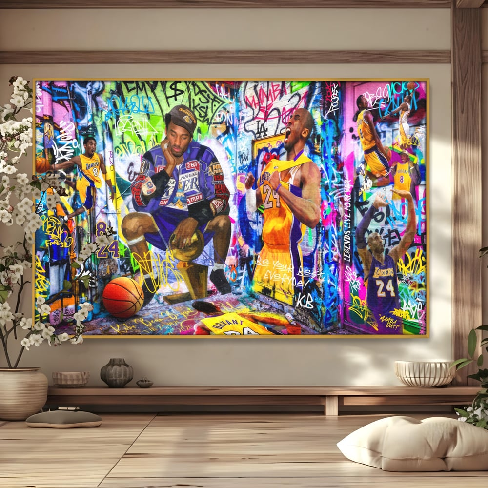 Tablou Canvas Premium LuxCanva® C1029, Kobe Bryant , Culori, Kobe Bryant, Basketbalist, Lakers, Game Room, Camera Copilului, Relaxare, Culori Vibrante