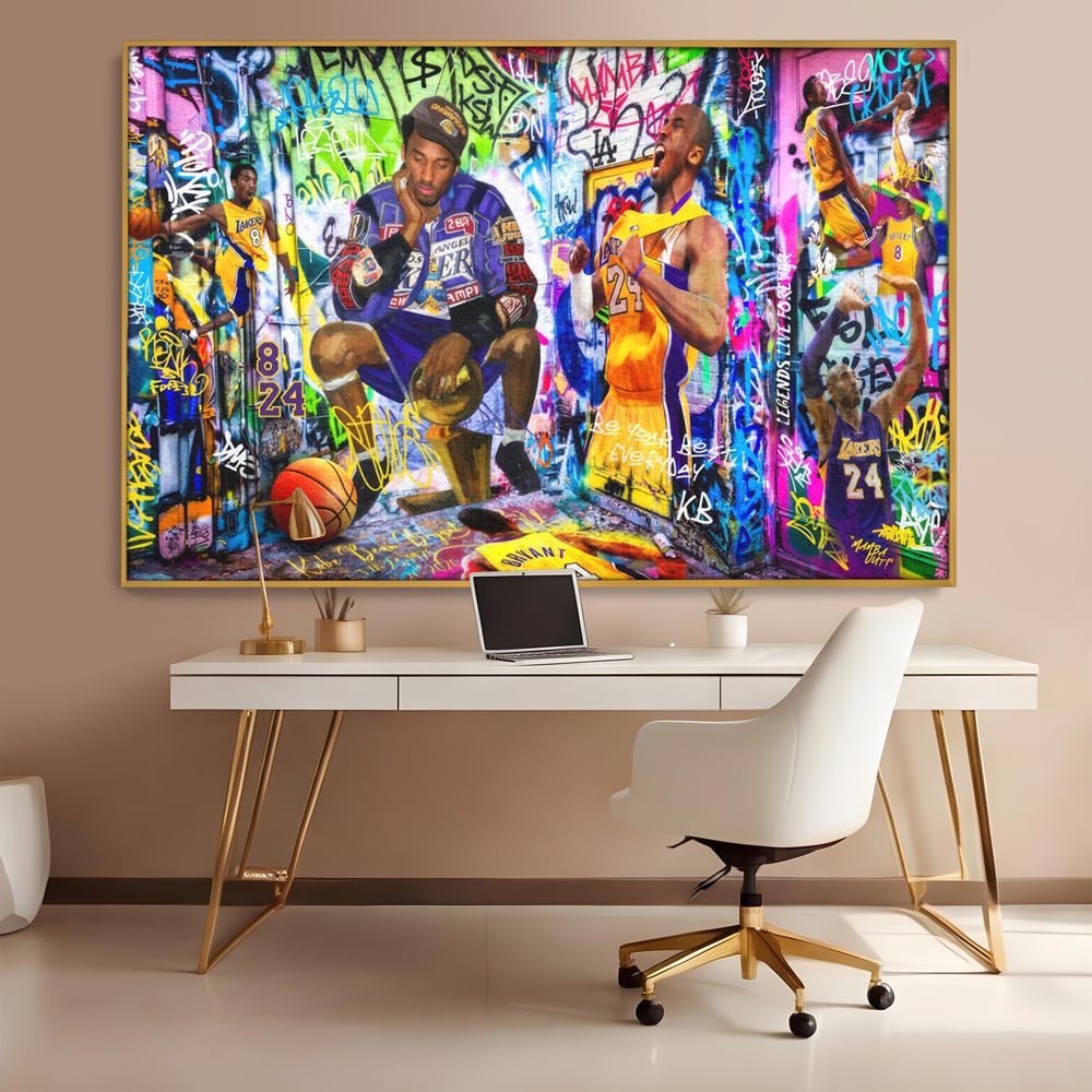 Tablou Canvas Premium LuxCanva® C1029, Kobe Bryant , Culori, Kobe Bryant, Basketbalist, Lakers, Game Room, Camera Copilului, Relaxare, Culori Vibrante