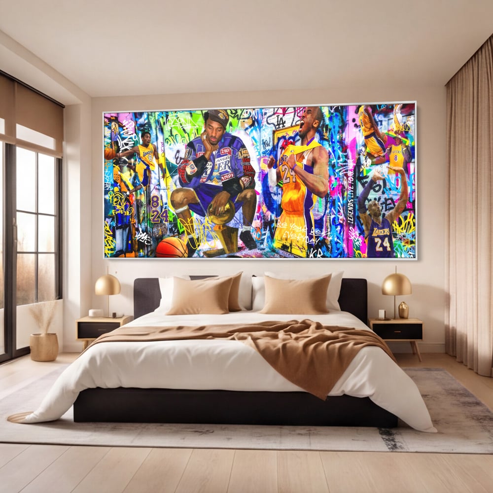 Tablou Canvas Premium LuxCanva® C1029, Kobe Bryant , Culori, Kobe Bryant, Basketbalist, Lakers, Game Room, Camera Copilului, Relaxare, Culori Vibrante