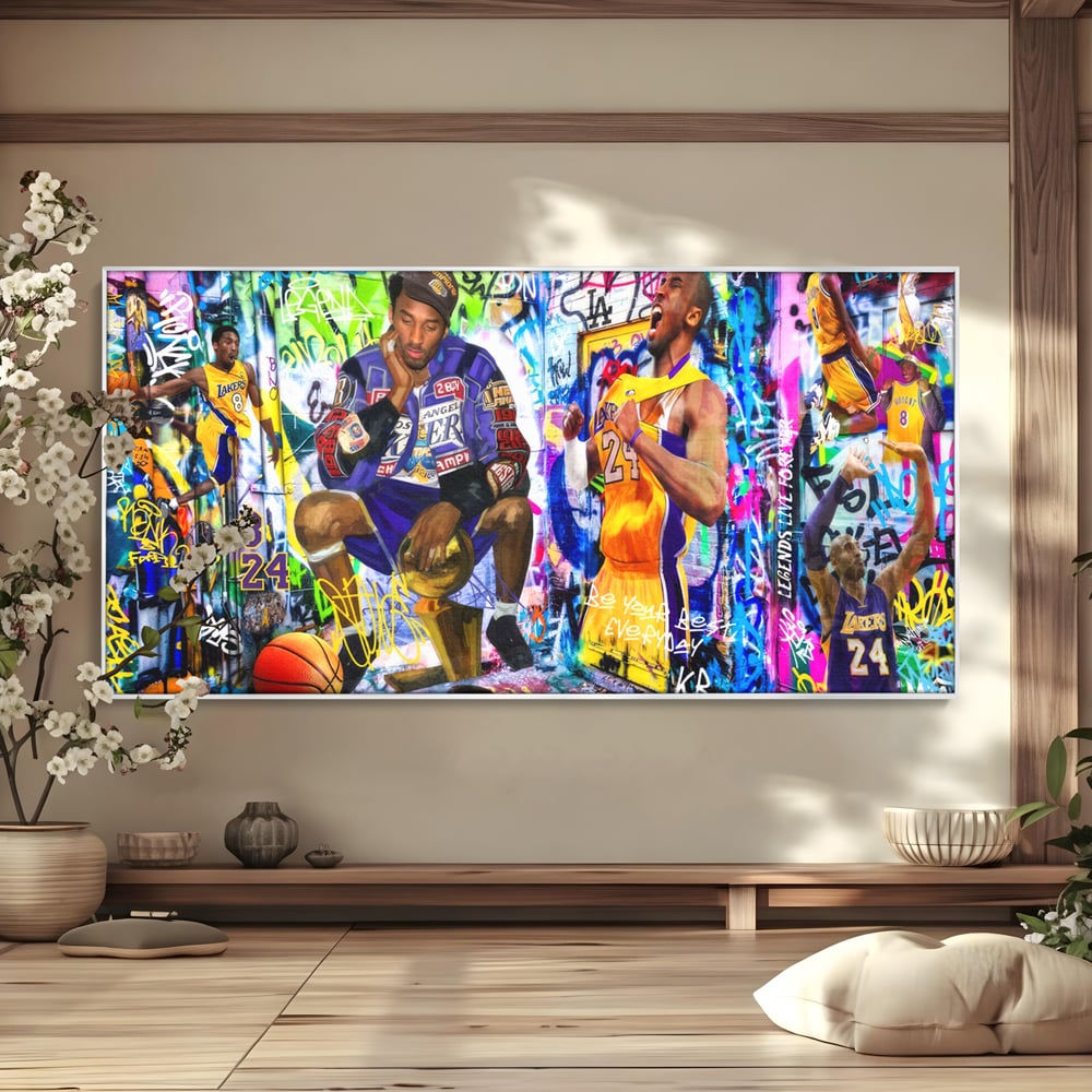 Tablou Canvas Premium LuxCanva® C1029, Kobe Bryant , Culori, Kobe Bryant, Basketbalist, Lakers, Game Room, Camera Copilului, Relaxare, Culori Vibrante