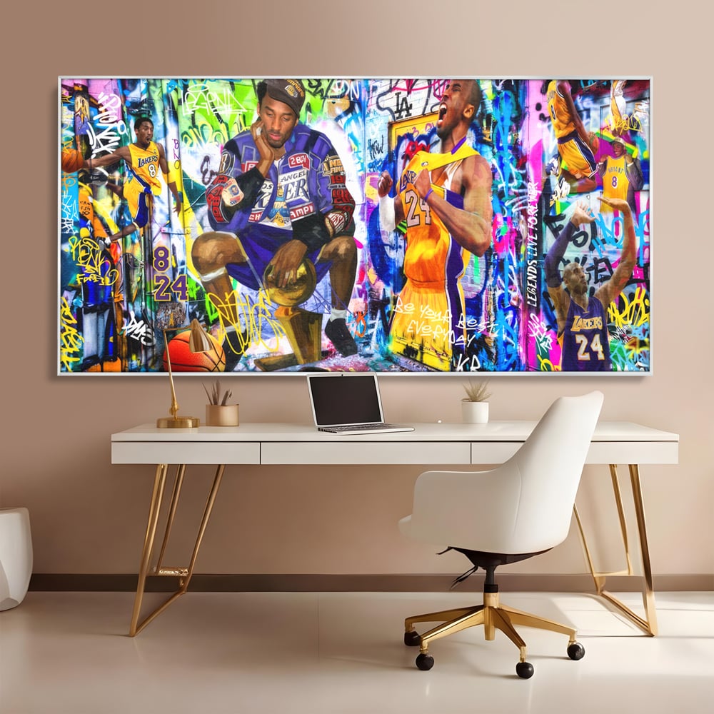 Tablou Canvas Premium LuxCanva® C1029, Kobe Bryant , Culori, Kobe Bryant, Basketbalist, Lakers, Game Room, Camera Copilului, Relaxare, Culori Vibrante