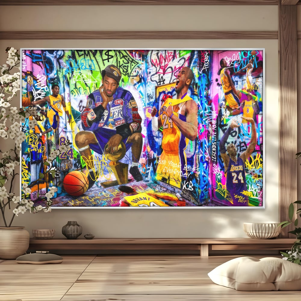 Tablou Canvas Premium LuxCanva® C1029, Kobe Bryant , Culori, Kobe Bryant, Basketbalist, Lakers, Game Room, Camera Copilului, Relaxare, Culori Vibrante